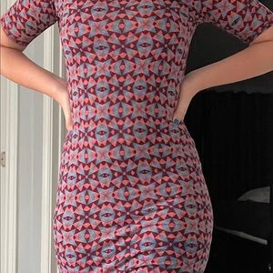 LuLaRoe form fitted purple and blue dress